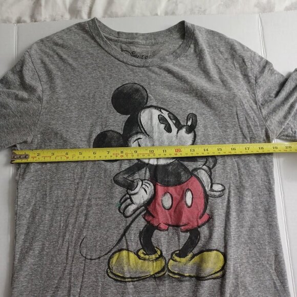 Disney Mickey Mouse Smiling Graphic T-Shirt Medium (38/40) Gray Short Sleeve Tee - Picture 5 of 9